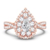 Thumbnail Image 2 of Diamond Double Halo Engagement Ring 1 ct tw Pear/Round 14K Rose Gold