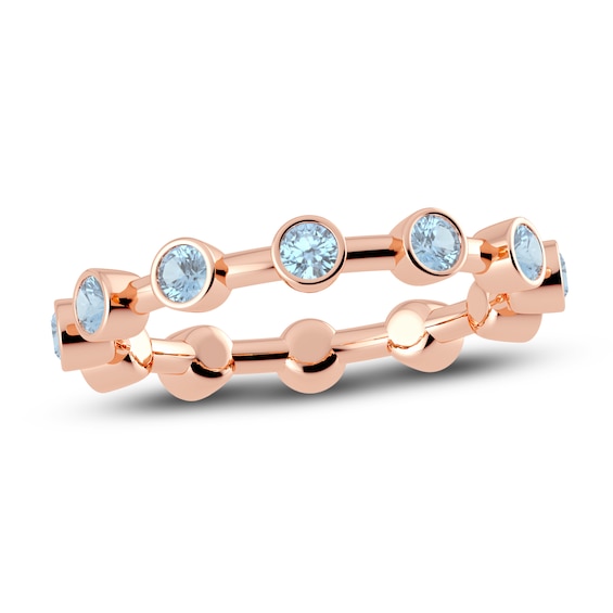Juliette Maison Natural Aquamarine Ring 10K Rose Gold