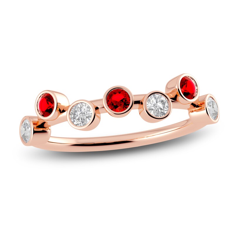 Main Image 1 of Juliette Maison Natural Ruby & Natural White Sapphire Ring 10K Rose Gold