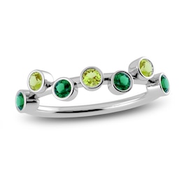 Juliette Maison Natural Emerald & Natural Peridot Ring 10K White Gold
