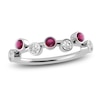 Thumbnail Image 1 of Juliette Maison Natural Rhodolite Garnet & Natural White Sapphire Ring 10K White Gold