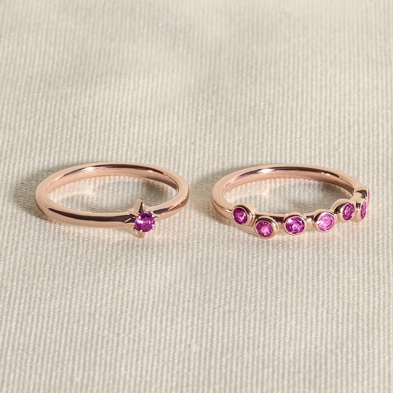 Main Image 4 of Juliette Maison Natural Rhodolite Garnet & Natural White Sapphire Ring 10K White Gold