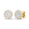 Thumbnail Image 1 of Lab-Grown Diamond Halo Earrings 2 ct tw Round 14K Yellow Gold