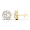 Thumbnail Image 3 of Lab-Grown Diamond Halo Earrings 2 ct tw Round 14K Yellow Gold