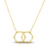 Thumbnail Image 1 of Locked Hexagons Necklace 14K Yellow Gold 18"