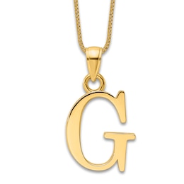 Initial G Charm 14K Yellow Gold 18"