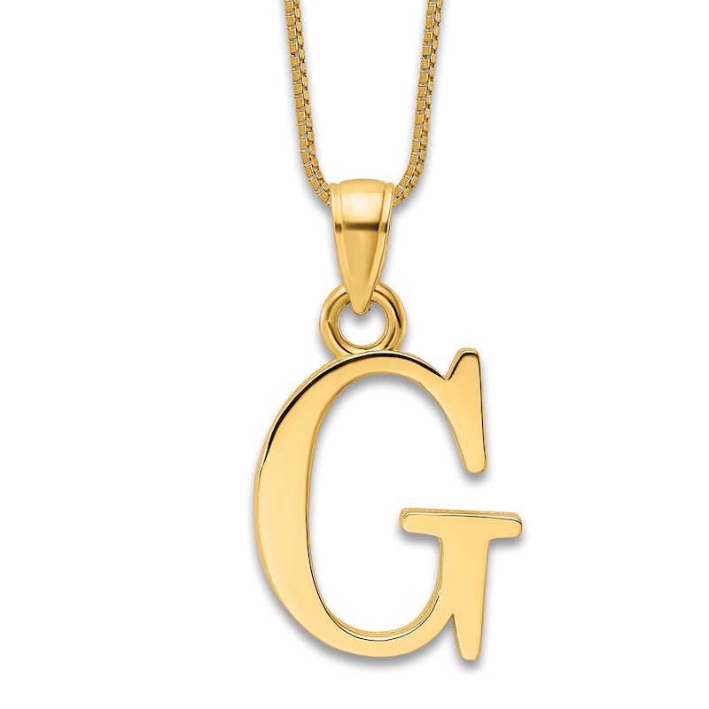 Main Image 1 of Initial G Charm 14K Yellow Gold 18"
