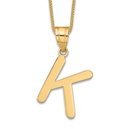 Initial K Charm 14K Yellow Gold 18"