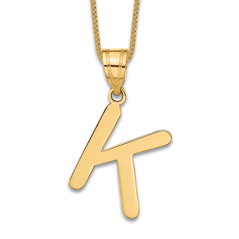 Main Image 1 of Initial K Charm 14K Yellow Gold 18"