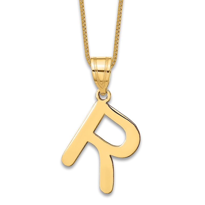 Main Image 1 of Initial R Charm 14K Yellow Gold 18"