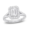 Thumbnail Image 1 of Lab-Grown Diamond Engagement Ring 2-3/4 ct tw Emerald/Round 14K White Gold