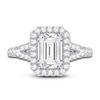 Thumbnail Image 3 of Lab-Grown Diamond Engagement Ring 2-3/4 ct tw Emerald/Round 14K White Gold