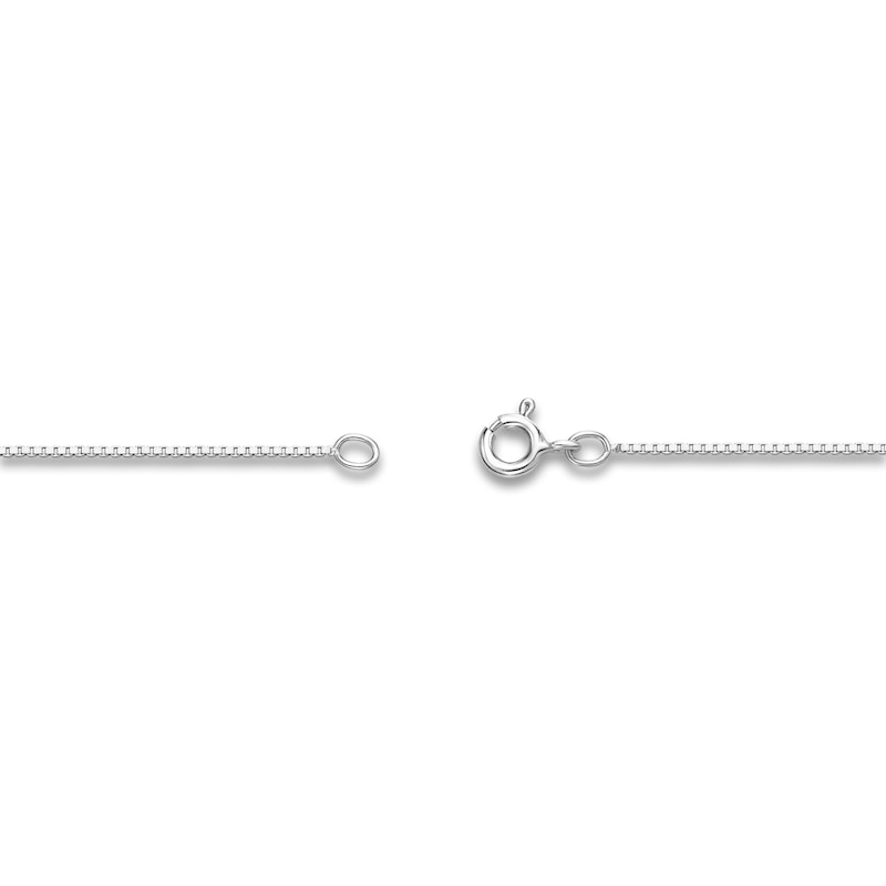 Main Image 2 of Natural Blue Topaz & White Lab-Created Sapphire Pendant Necklace 10K White Gold 18"