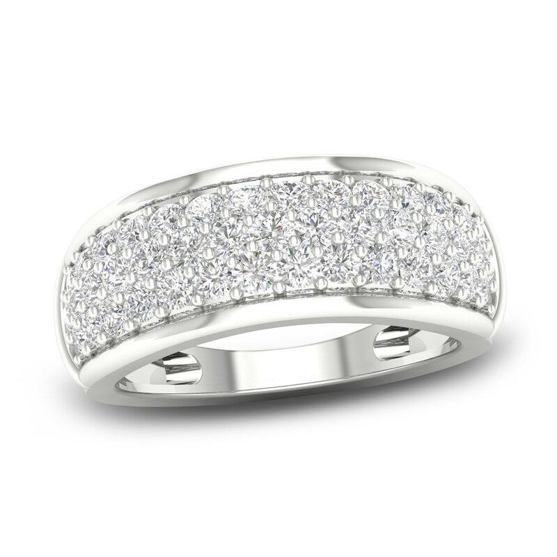 Main Image 1 of Diamond Pave Anniversary Band 1 ct tw Round 14K White Gold
