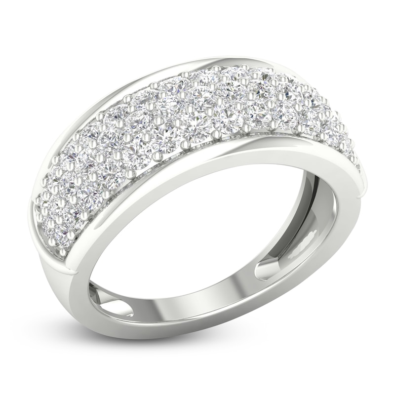 Main Image 2 of Diamond Pave Anniversary Band 1 ct tw Round 14K White Gold