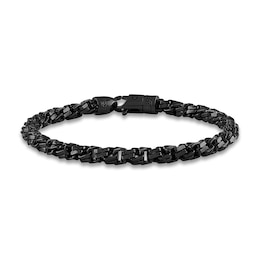 1933 by Esquire Men's Solid Twisted Chain Bracelet Black Ruthenium-Plated Sterling Silver 8.5" 5mm