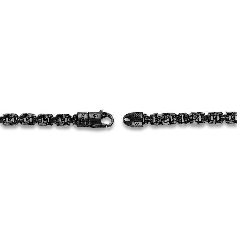 Main Image 3 of 1933 by Esquire Men's Solid Twisted Chain Bracelet Black Ruthenium-Plated Sterling Silver 8.5" 5mm