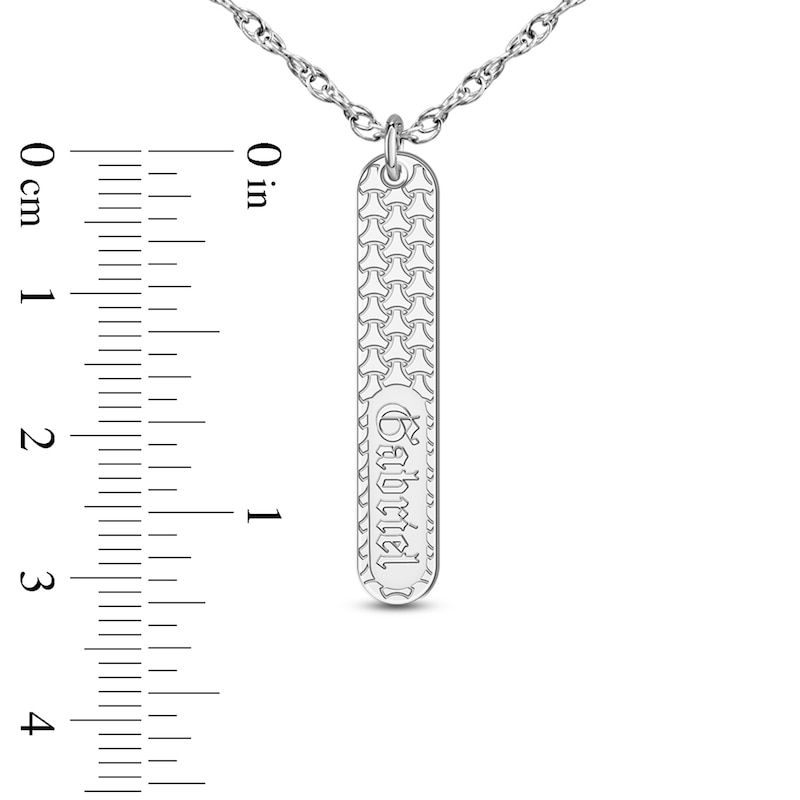 Engravable Pendant Necklace 14K White Gold 18"