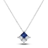 Thumbnail Image 0 of Vera Wang WISH Natural Blue Sapphire Pendant Necklace 1/4 ct tw Diamonds 10K White Gold 19"