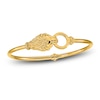 Thumbnail Image 1 of High-Polish Lion Head Bangle Bracelet 14K Yellow Gold 6.75"