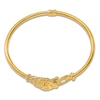 Thumbnail Image 2 of High-Polish Lion Head Bangle Bracelet 14K Yellow Gold 6.75"