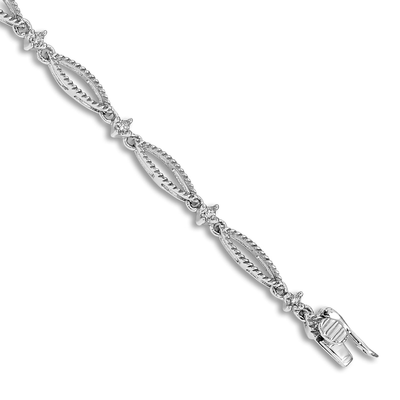 Main Image 2 of Diamond Bracelet 1/20 ct tw Round 14K White Gold 7"
