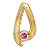 Natural Pink Sapphire Necklace Charm 14K Yellow Gold
