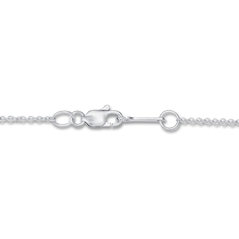 Main Image 3 of Lab-Grown Diamond Solitaire Necklace 1 ct tw Round 14K White Gold 19" (SI2/F)