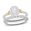 Thumbnail Image 1 of Y-Knot Diamond Bridal Set 3/4 ct tw Oval/Round 14K Two-Tone Gold