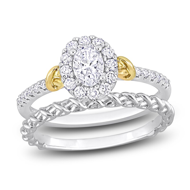 Main Image 1 of Y-Knot Diamond Bridal Set 3/4 ct tw Oval/Round 14K Two-Tone Gold