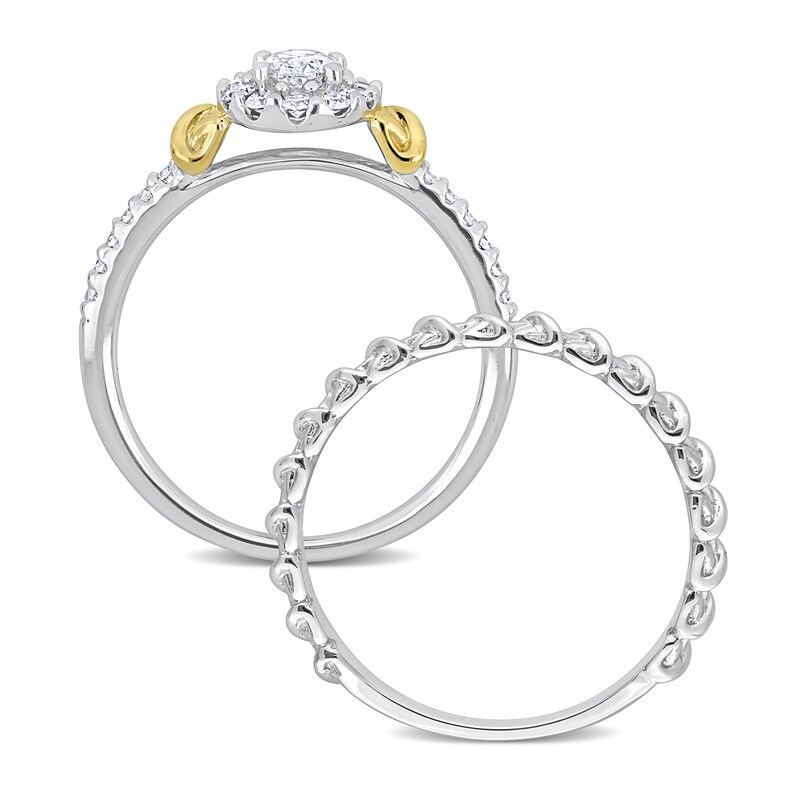Main Image 3 of Y-Knot Diamond Bridal Set 3/4 ct tw Oval/Round 14K Two-Tone Gold
