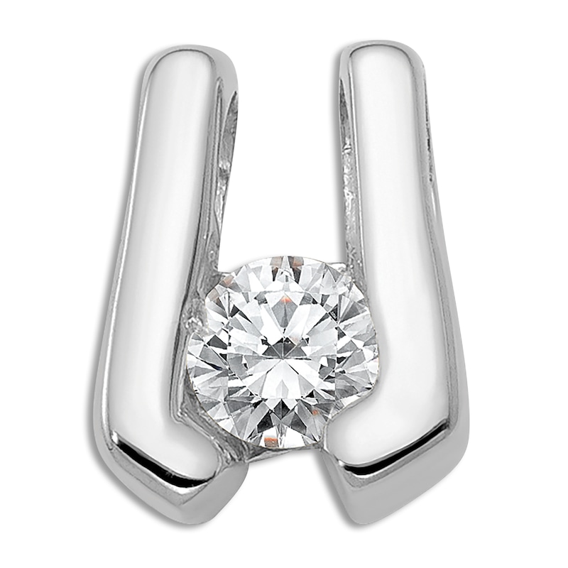 Main Image 1 of Diamond Slide Charm 1/5 ct tw Round 14K White Gold