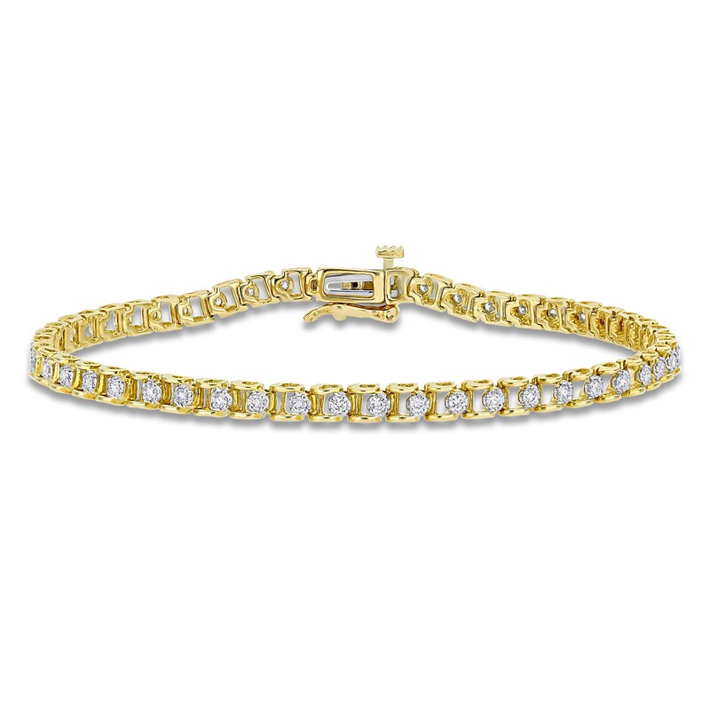 Main Image 1 of Diamond Tennis Bracelet 3/4 ct tw Round 18K Yellow Gold 7&quot;