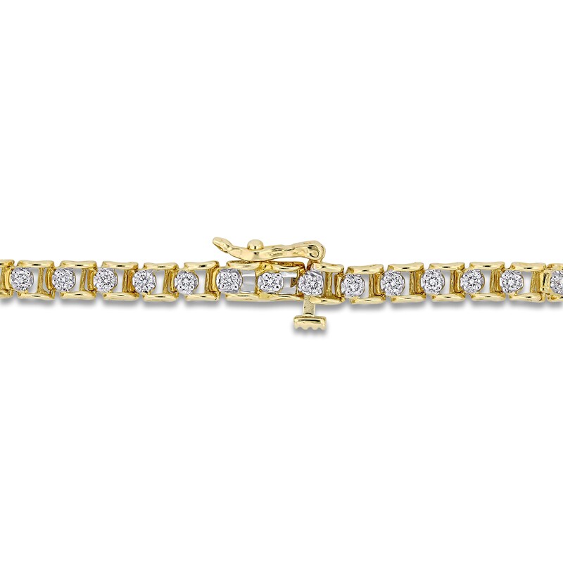 Main Image 2 of Diamond Tennis Bracelet 3/4 ct tw Round 18K Yellow Gold 7&quot;