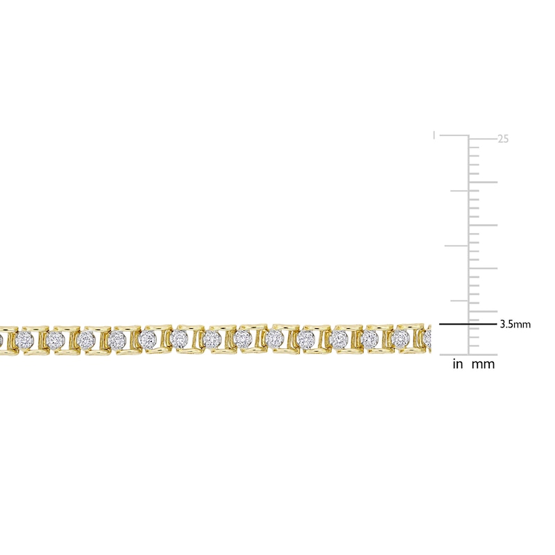 Main Image 3 of Diamond Tennis Bracelet 3/4 ct tw Round 18K Yellow Gold 7&quot;