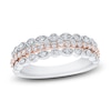 Thumbnail Image 1 of Diamond Bezel Double Row Ring 1/2 ct tw Round 14K Two-Tone Gold