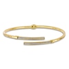 Thumbnail Image 1 of Italia D'Oro Glitter Bypass Bangle Bracelet 14K Yellow Gold 3.0mm