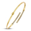 Thumbnail Image 2 of Italia D'Oro Glitter Bypass Bangle Bracelet 14K Yellow Gold 3.0mm