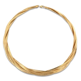 Italia D'Oro Solid Triple Omega Chain Necklace 14K Yellow Gold 17" 15.0mm