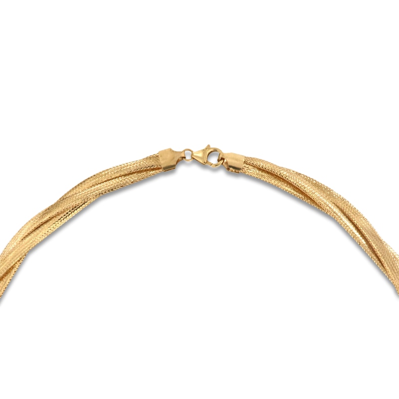 Main Image 2 of Italia D'Oro Solid Triple Omega Chain Necklace 14K Yellow Gold 17" 15.0mm