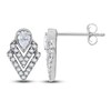 Thumbnail Image 2 of Diamond Stud Earrings 1/2 ct tw Pear/Round 14K White Gold
