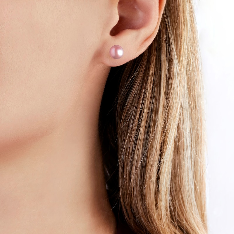 Main Image 4 of Yoko London Pink Freshwater Cultured Pearl Stud Earrings 18K White Gold