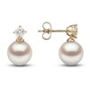 Thumbnail Image 2 of Yoko London Akoya Cultured Pearl Dangle Earrings 1/3 ct tw Diamonds 18K Yellow Gold
