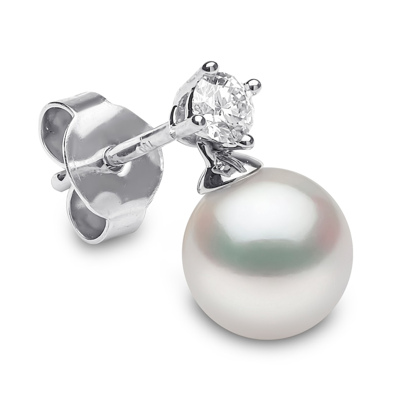 Yoko London Akoya Cultured Pearl Dangle Earrings 1/5 ct tw Diamonds 18K White Gold