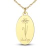 Thumbnail Image 1 of Personalized High-Polish Oval Pendant Necklace 14K Yellow Gold 18" 26x16mm