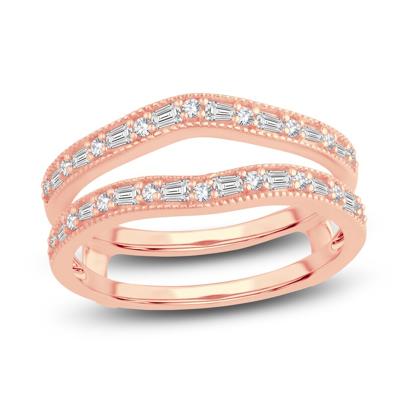Main Image 1 of Diamond Enhancer Band 1/3 ct tw Baguette/Round 14K Rose Gold