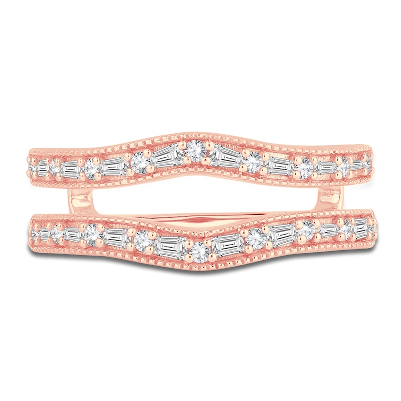 Main Image 3 of Diamond Enhancer Band 1/3 ct tw Baguette/Round 14K Rose Gold