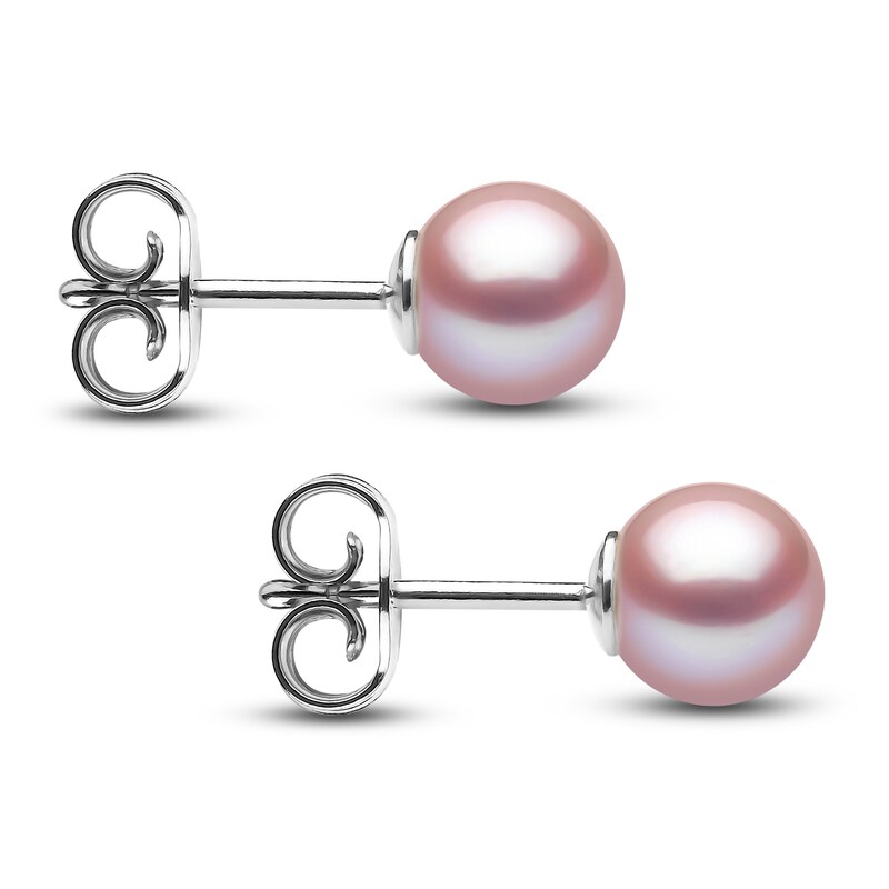 Main Image 2 of Yoko London Pink Freshwater Cultured Pearl Stud Earrings 18K White Gold