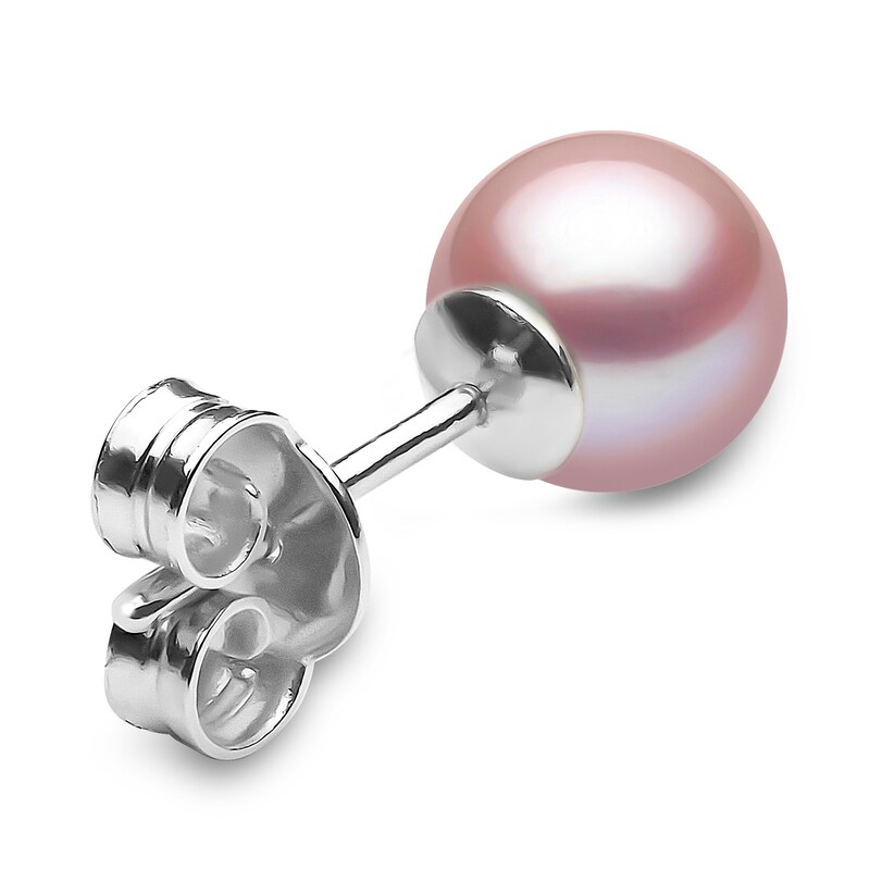 Main Image 3 of Yoko London Pink Freshwater Cultured Pearl Stud Earrings 18K White Gold