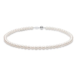 Yoko London White Freshwater Cultured Pearl Necklace 18K White Gold 18&quot;